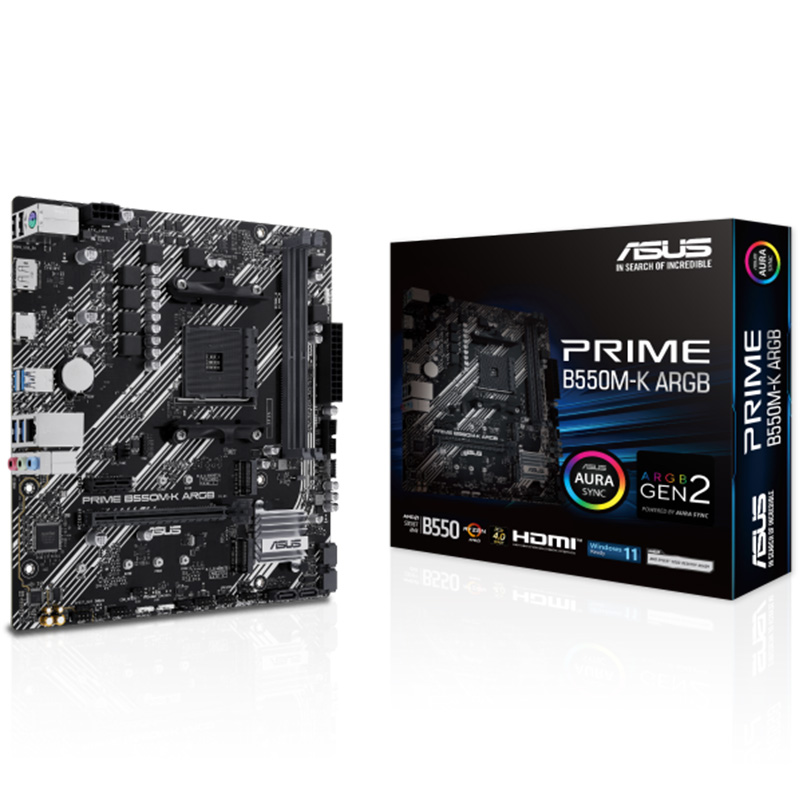 Asus Prime B550M-K ARGB AM4 micro-ATX Motherboard (PRIME B550M-K ARGB)