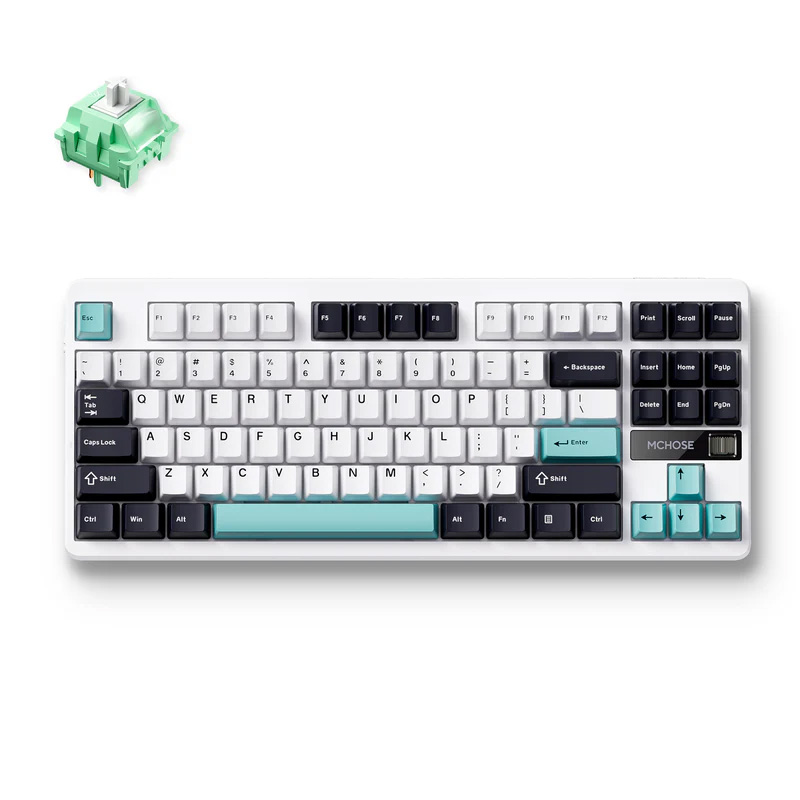 MCHOSE G87 Wireless Gasket Mount Custom Mechanical Keyboard Cyan Blue - Cabbage Tofu Switch (KBMCG872)