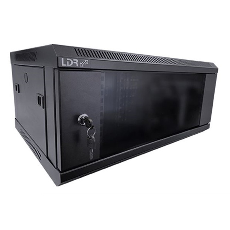 LDR Assembled 4U Wall Mount Cabinet 600mm x 450mm - Glass Door (WB-SS64040NB)