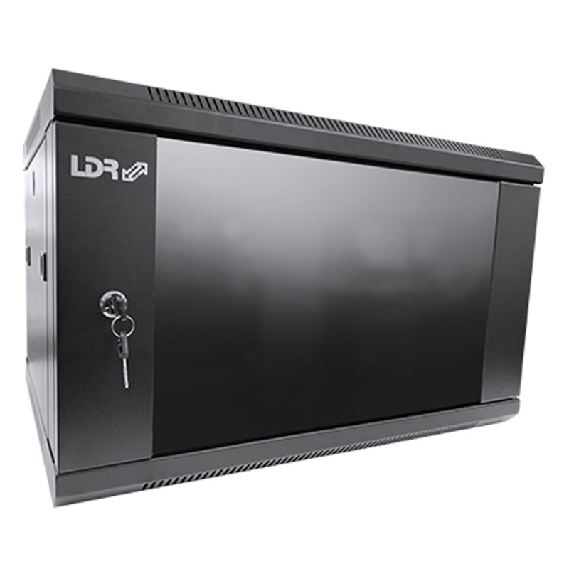 LDR Assembled 6U Wall Mount Cabinet 600mm x 450mm Glass Door (WB-SS64060NB)
