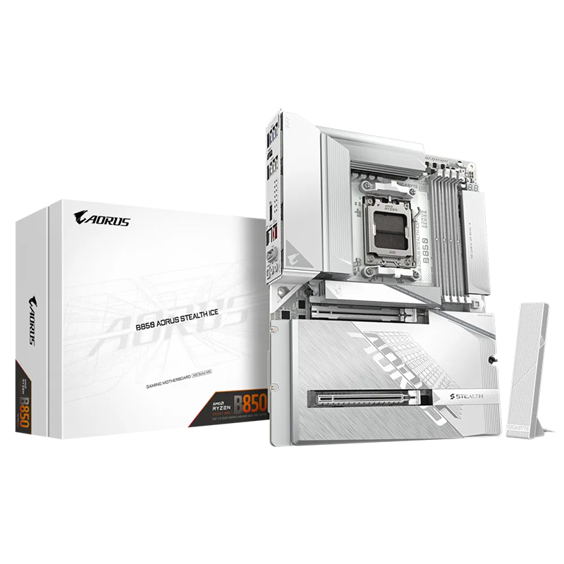 Gigabyte B850 Aorus Stealth Ice AM5 ATX Motherboard (B850 A STEALTH ICE)