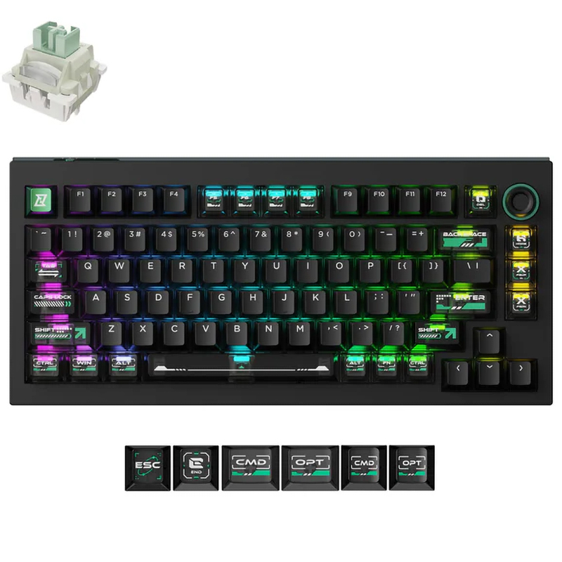 Keychron Lemokey L5 HE Magnetic Switch Custom Gaming Keyboard Cyber - Lemokey Ultra-Fast Lime Magnetic Switch (KBKCL5WW1)