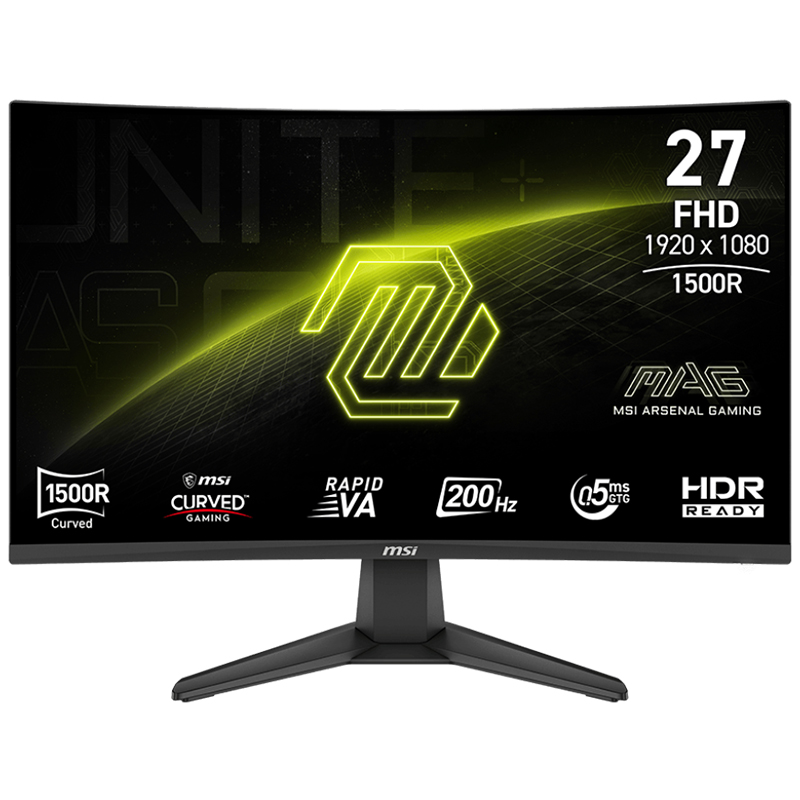 MSI MAG 276CF E20 27in FHD Rapid VA 200Hz Adaptive-Sync Curved Gaming Monitor (MAG 276CF E20)