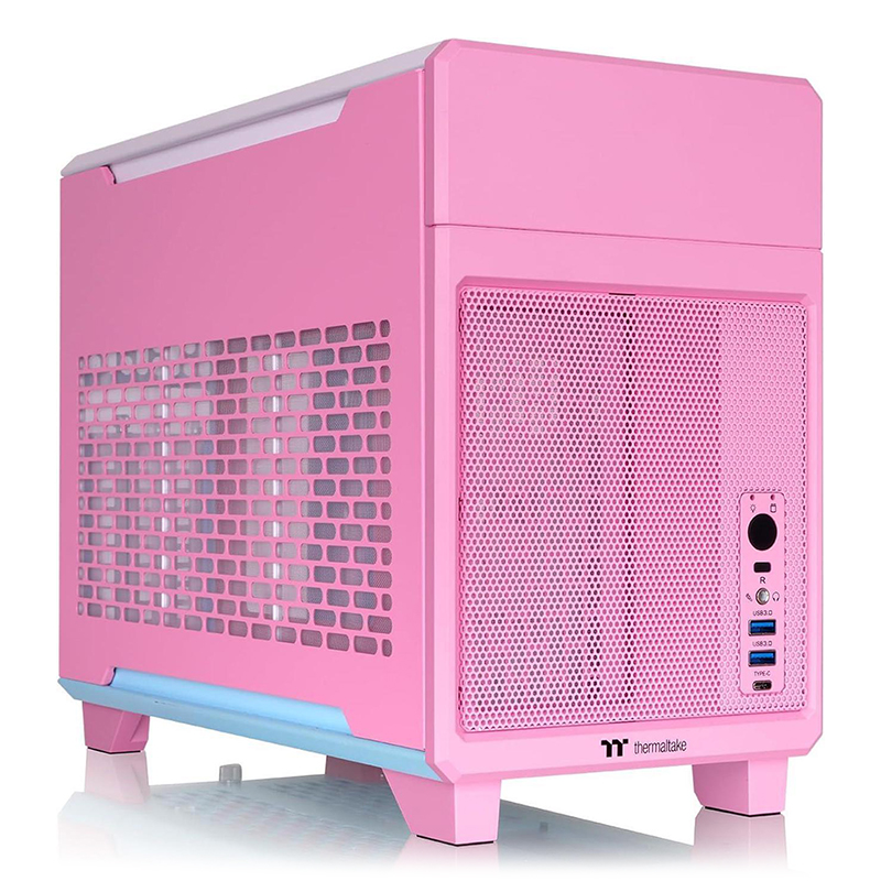 Thermaltake TR100 Mini Tower Compact Dual Chamber Mini-ITX Case - Bubble Pink (CA-11A-00SANN-00)
