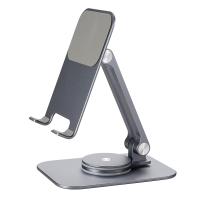 iCreate Rotating Metal Holder Stand Foldable Adjustable for Phone and Tablet - Grey