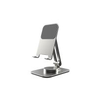 iCreate Rotating Metal Holder Stand Foldable Adjustable for Phone and Tablet - Silver