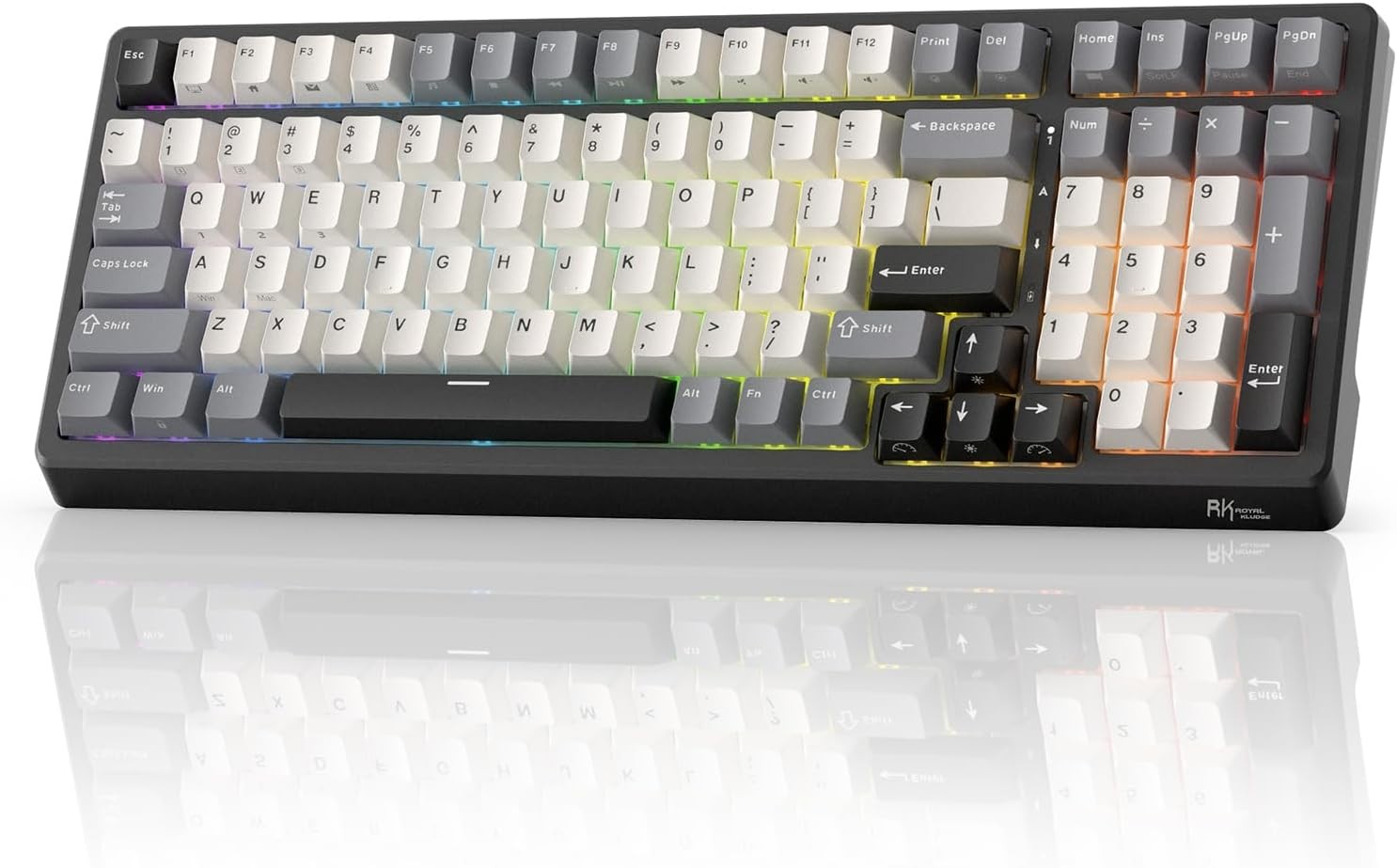 RK ROYAL KLUDGE F99 Wireless Mechanical Keyboard Numper Pad, Tri-Mode Hot Swappable 100 Keys Gaming Keyboard BT/2.4G/USB-C, Pro Software, Knight Black