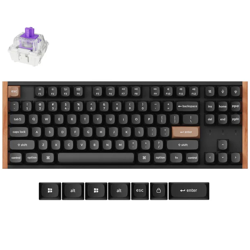 Keychron K8 HE Wireless Magnetic Switch Custom Keyboard Black - Gateron Double-Rail Nebula Switch (KBKCK8HF1)