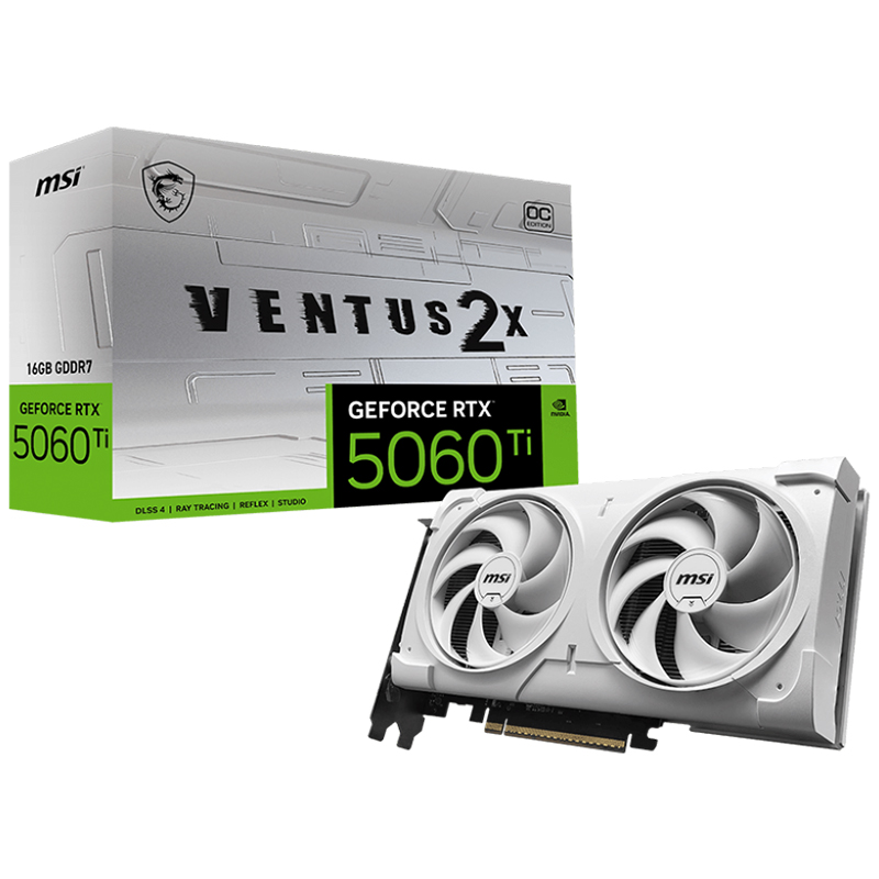 MSI GeForce RTX 5060 Ti VENTUS 2X 16G OC White Plus Graphics Card (GeForce RTX 5060 Ti 16G VENTUS 2X OC WHITE PLUS)
