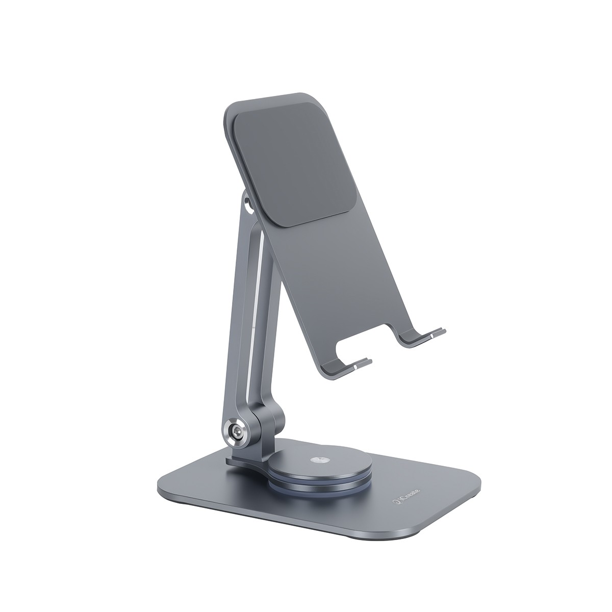 iCreate Rotating Metal Holder Stand Foldable Adjustable for Phone and Tablet - Grey