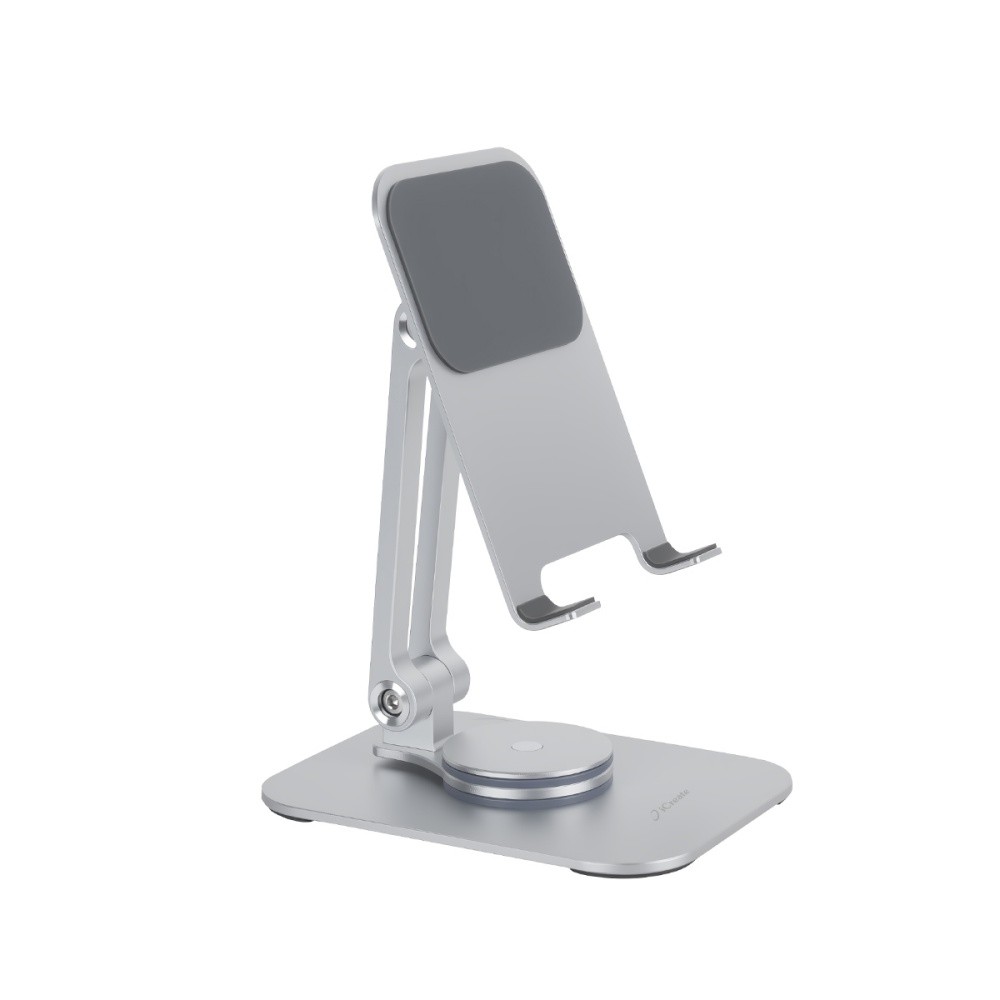 iCreate Metal Holder Stand 360° Rotation and Foldable for Phone and Tablet - Silver