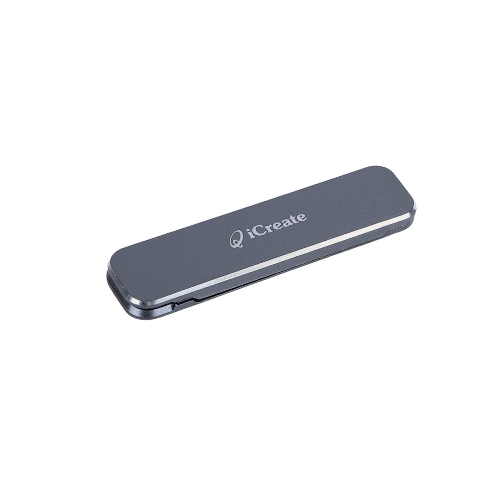 iCreate Ultra-thin Mini Metal Kickstand with Multi-angle Adjustment for Smartphones - Grey