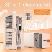 32 in 1 Keyboard Cleaning Kit Laptop Phone Cleaner Cleaning Tool, Multi-Function Cleaner for iPad iPhone Pro, Earbuds,Keyboard