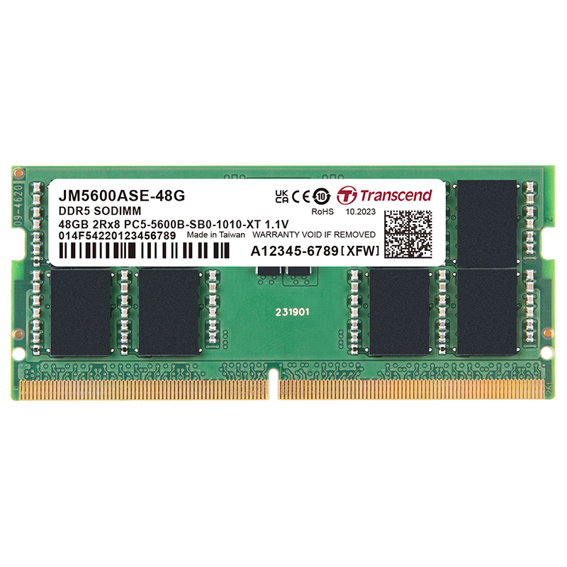 Transcend 48GB (1x48) JM5600ASE-48G 5600 CL46 Unbuffered SO-DIMM DDR5 RAM