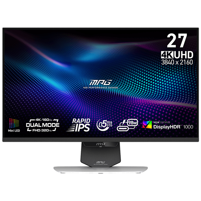 MSI MPG 274URDFW E16M 27in UHD 160Hz / FHD 320Hz Dual Mode Rapid IPS Gaming Monitor (MPG 274URDFW E16M)