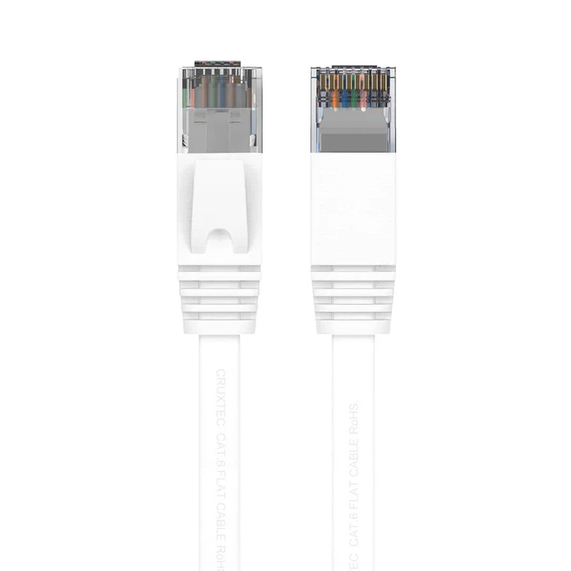 Cruxtec CAT6 UTP Flat Ethernet Cable - 20m White (FC6-200-WH)