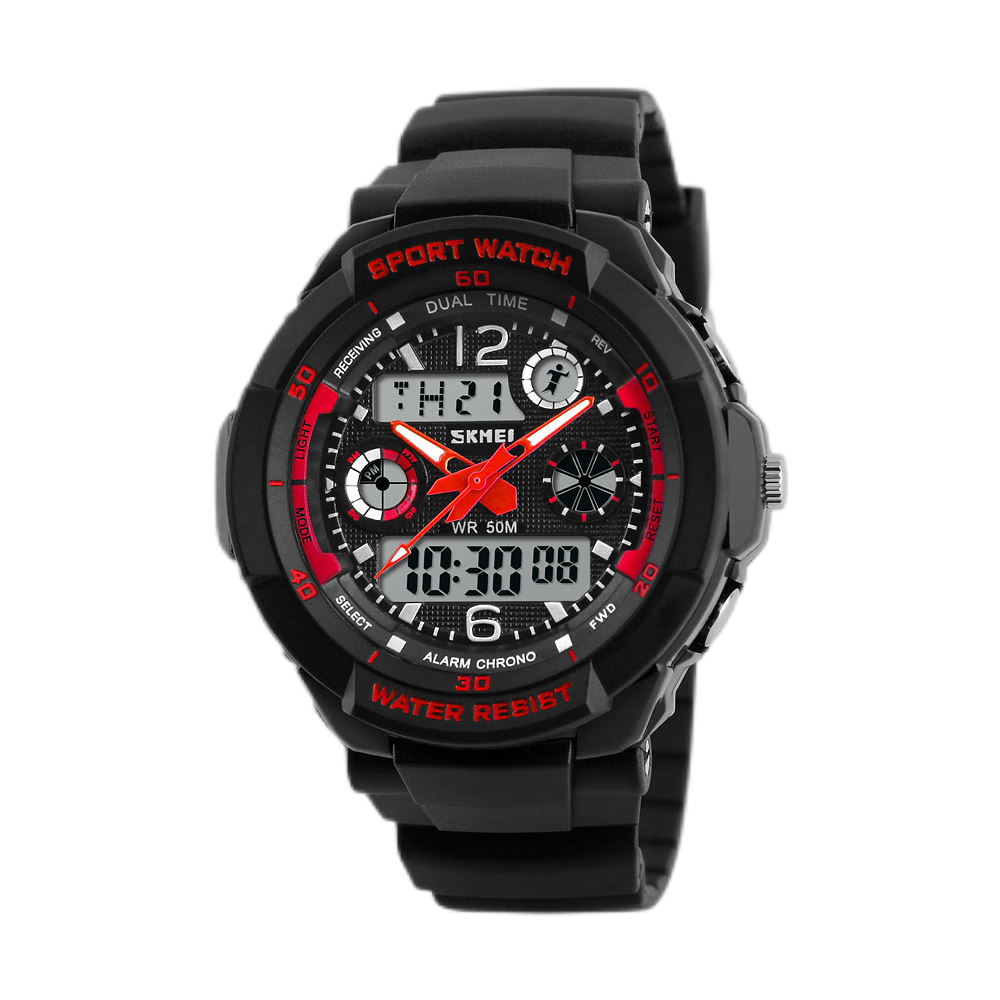 Children's Watch Men's Trendy Outdoor Multi functional Waterproof Sports Watch Student Electronic Watch 1060-red
