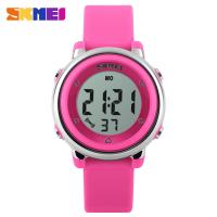 Children's waterproof silicone tape electronic watch, student jelly color, fashionable trend, personalized LED color light watch 1100-red