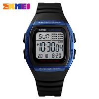 Outdoor sports 5 sets of alarm clocks waterproof multifunctional dual time student electronic watch 1278-blue