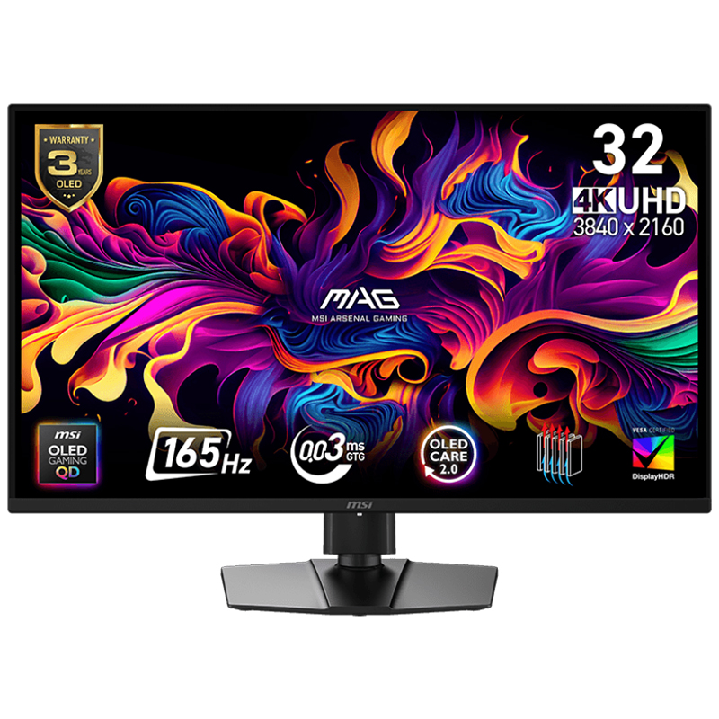 MSI 31.5in QD-OLED 4K UHD 165Hz FreeSync Gaming Monitor (MAG 322UP QD-OLED E16)