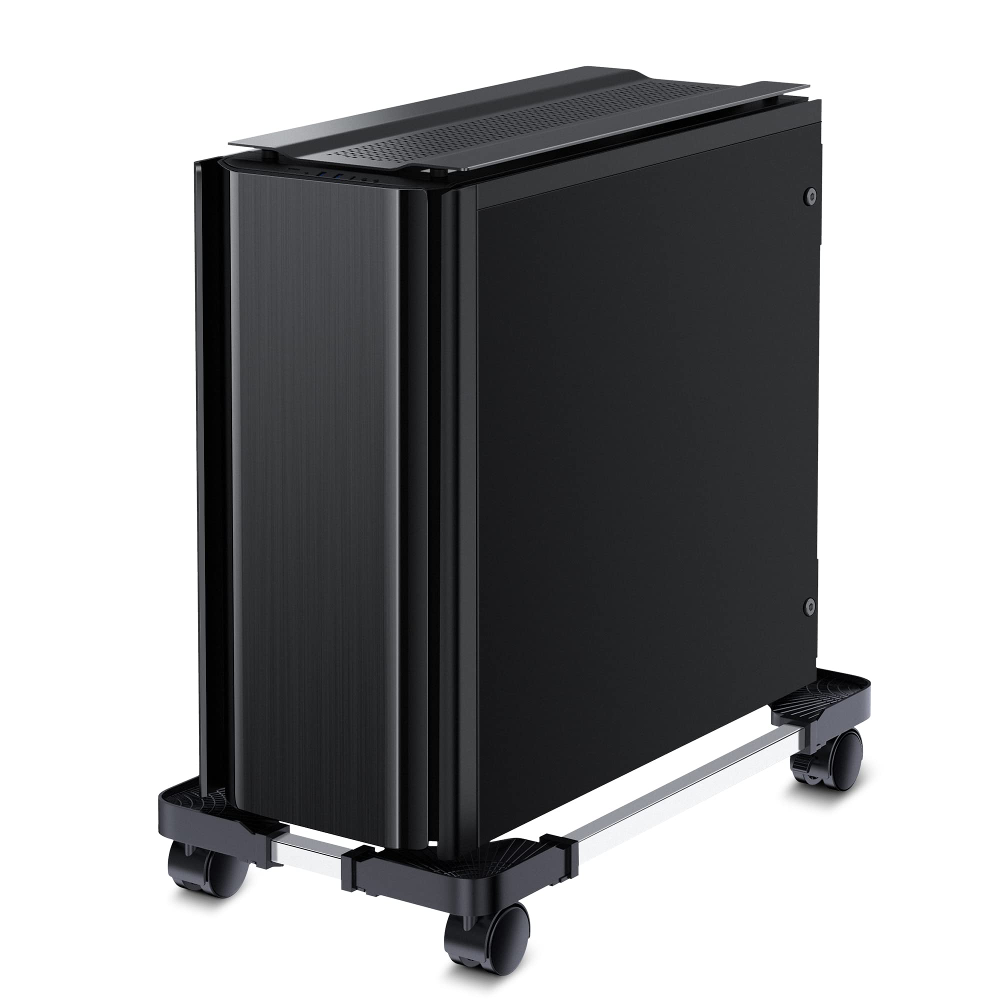 Mobile Computer Tower Stand – Adjustable PC Case Holder with Rolling Wheels, Fits Most Desktop Towers for Easy Mobility & Cooling