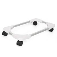 Mobile Computer Tower Stand, Adjustable PC Case Holder with 4 Wheels, Fits Most Desktop Towers (White)