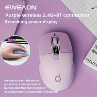 EWEADN Q1 Mini Wireless BT Rechargeable & Silent Mouse With Type-c Charging Port, With Remaining power display, Suitable - Purple