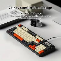 Gaming-Keyboards-EWEADN-G98-98-Key-Wired-Gaming-Keyboard-Rainbow-Backlight-Ergonomic-Design-with-Multimedia-Knob-Spherical-Keycaps-Black-5