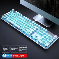 Gaming-Keyboards-EWEADN-TK100-Punk-Typewriter-Mechanical-Keyboard-Retro-Metal-Panel-Multimedia-Knob-Blue-Backlight-Blue-Switches-3