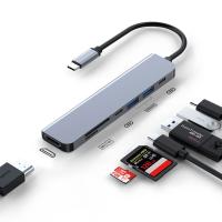 Velorica 7-in-1 USB-C Hub, 4K HDMI Adapter, 100W PD Charging, USB 3.0/2.0, SD/TF Card Reader, Type-C Port, Compatible with Laptops/MacBook/Tablets