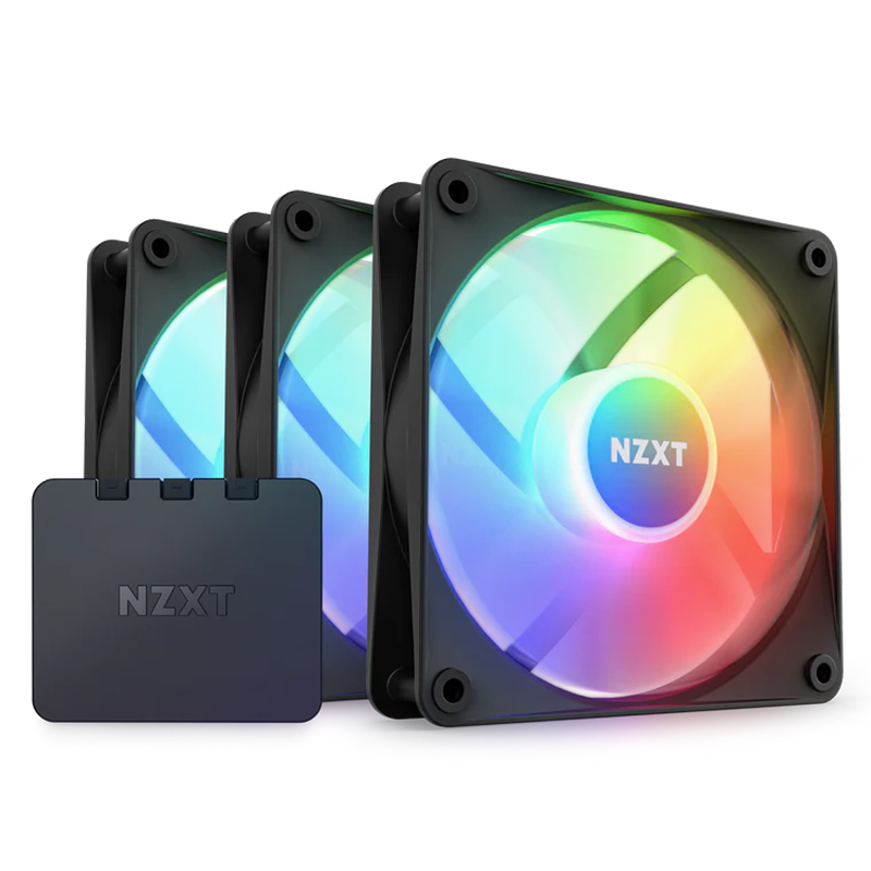 NZXT F120 RGB Core Case 120mm Fan with RGB Controller - 3 Pack (RF-C12TF-B1)