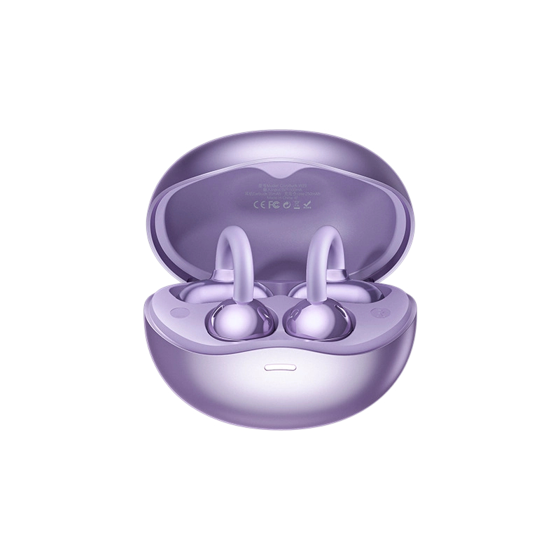 REMAX clip-on OWS wireless intelligent noise reduction stereo music call Bluetooth headset, open high-definition compact headset W29- purple