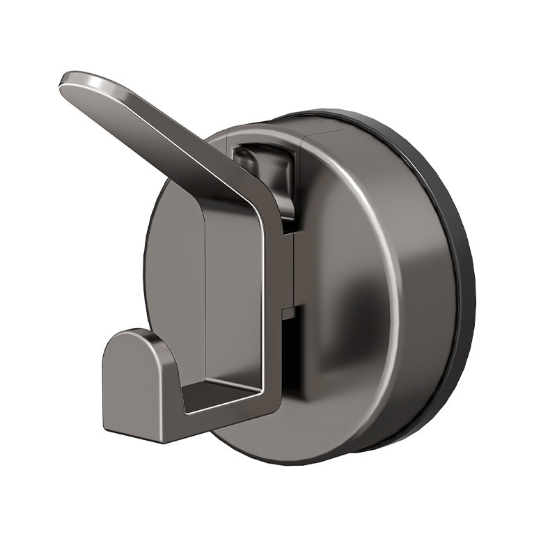 10kg Grey Load-Bearing Suction Cup Hook, Drill-Free Single Hook, Strong Vacuum Wall Hook, Specifically Designed for Behind Kitchen and Bathroom Doors