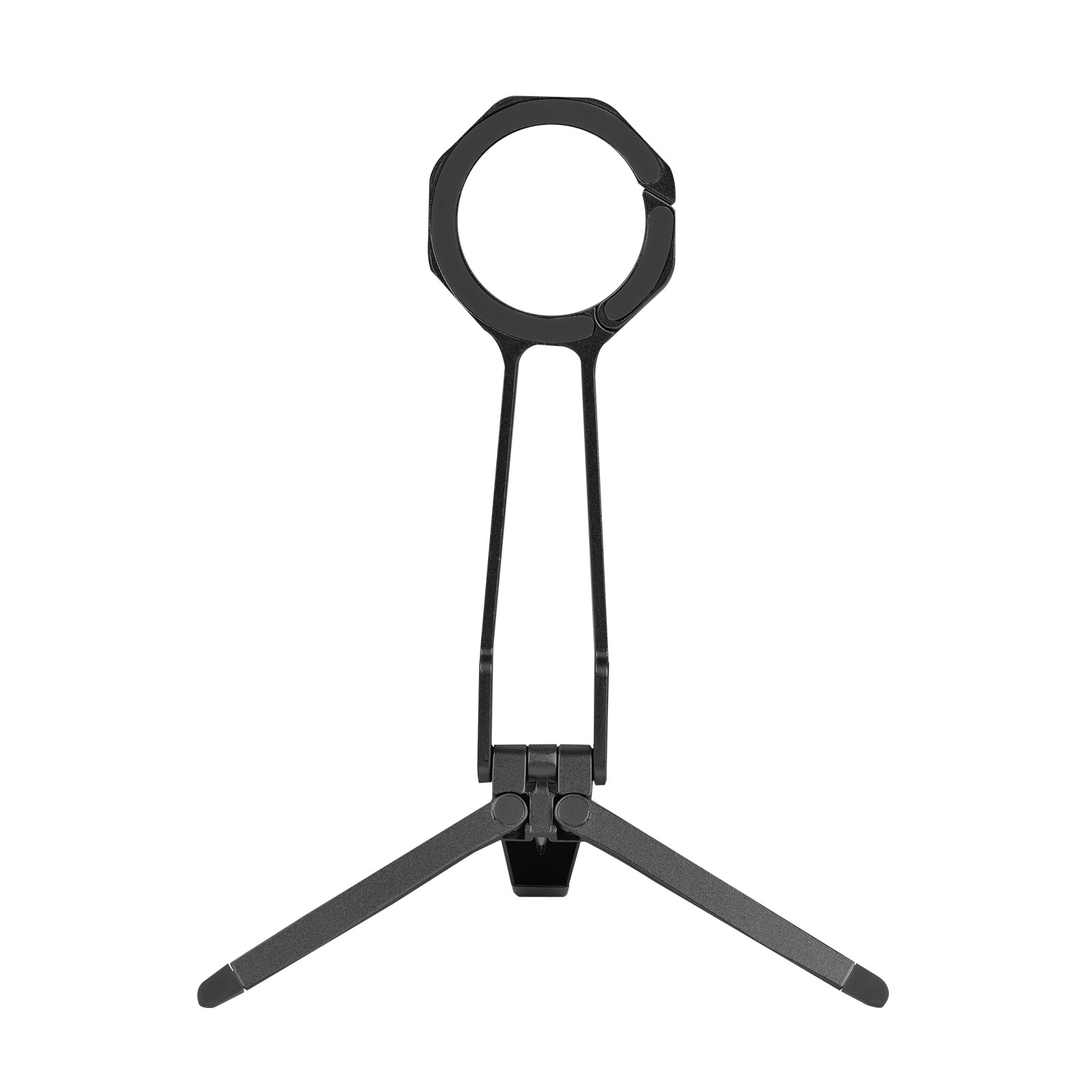 Foldable Metal Magnetic Tripod Stand with Spring Clip for Live Streaming - Black