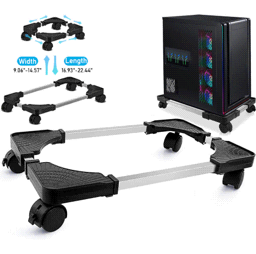 Computer Tower Stand Adjustable Mobile CPU Stand with Rolling Caster Wheels PC Tower Stand Multi-functional Computer Stand PC Stand 2025 Upgraded