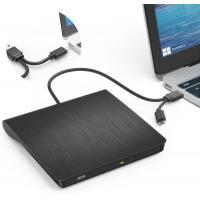External DVD Drive,USB 3.0 and Type-C CD DVD Disc Reader Writer Burner Player,Slim and Portable CD DVD +/-RW Optical Drive for PC Laptop Desktop