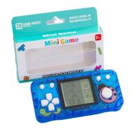 Tetris game console toy, children's nostalgic retro handheld game console - Horizontal transparent blue