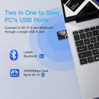AX900Mbps USB WiFi 6 Adapter,2-in-1 Bluetooth 5.4 WiFi Adapter.2.4G/5G Dual-Band Wireless Network Transceiver Adapter for Laptop,Desktop,WPA3