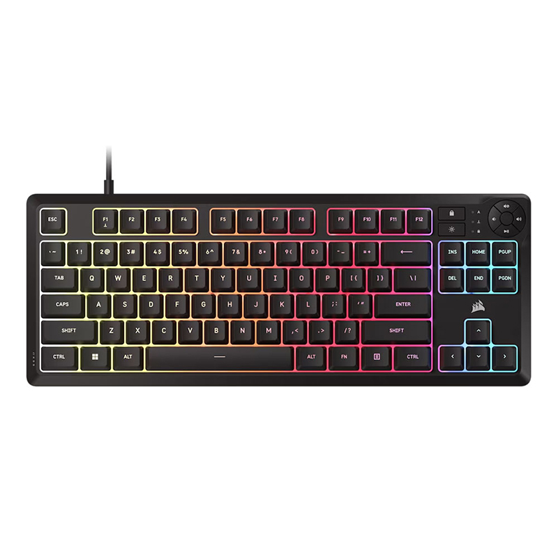 Corsair K55 CORE TKL RGB Wired Gaming Keyboard with Rubber Dome Switch - Black (CH-9216065-NA)