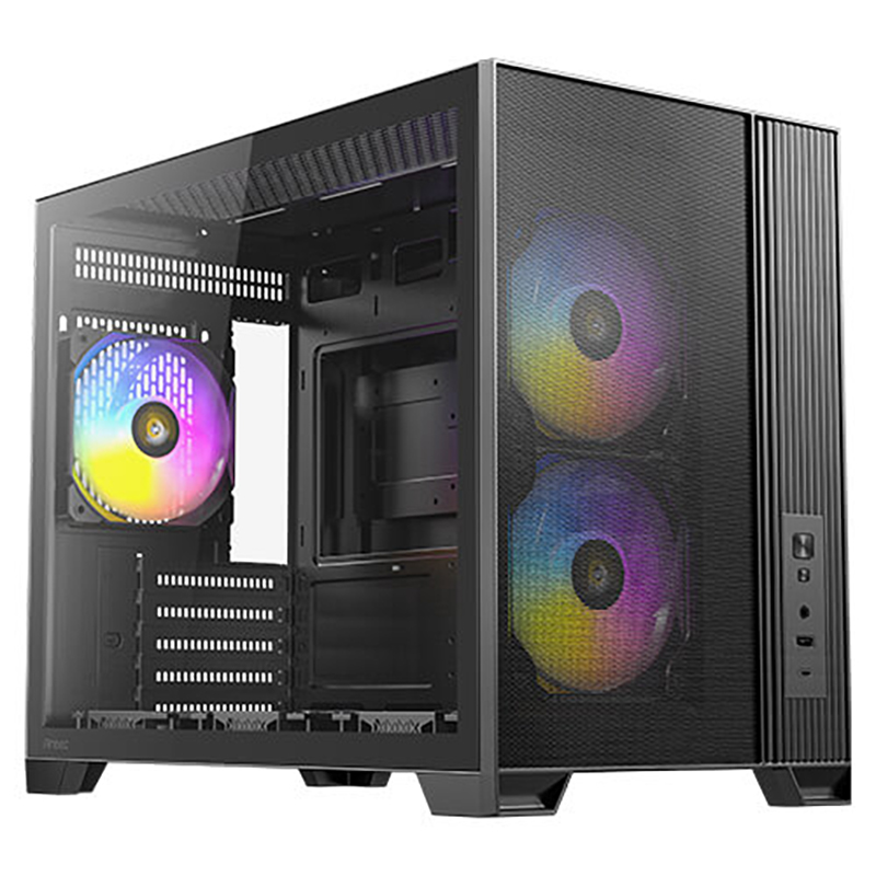 Antec FLUX M Tempered Glass ARGB Compact mATX Case - Black (FLUX M)