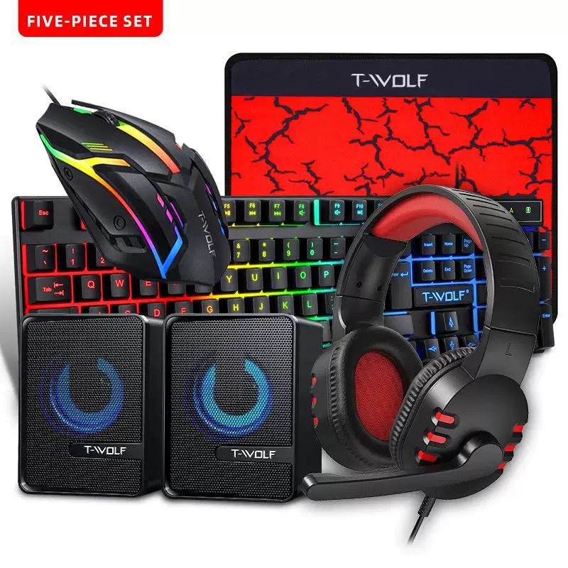 TF850 office keyboard mouse headset audio five-piece set game keyboard set 