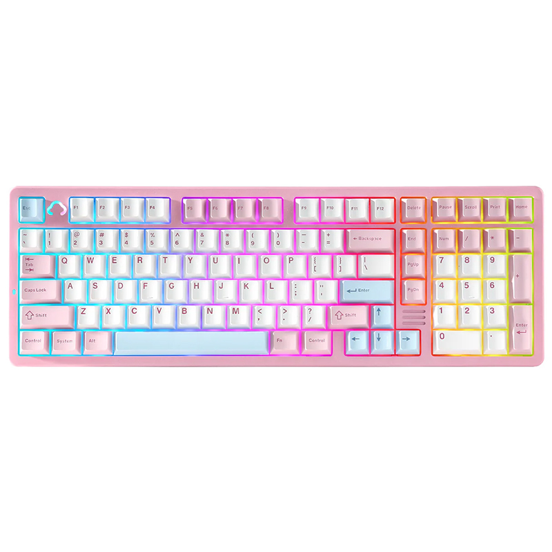 Yunzii AL98 QMK/VIA Hot-Swappable Aluminium Pink Mechanical Gaming Keyboard - Cocoa Cream V2 Switch (KBYZAL98PKCC)