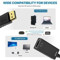 DisplayPort-Cables-4K-DisplayPort-to-HDMI-Adapter-Directional-DisplayPort-PC-to-HDMI-Screen-Converter-Male-to-Female-Supports-3840x2160-30Hz-3