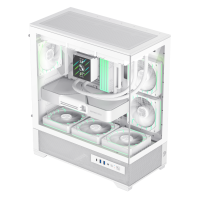 GameMax Vista 2 White ATX Mid Tower Gaming Case - 3x ARGB Fans Pre-installed, Tempered Glass Window, High Airflow PC Chassis