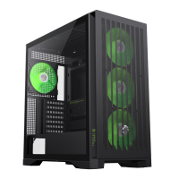 GameMax Leader2 Black E-ATX Gaming Case - 4x ARGB Fans Pre-installed, High Airflow Full Size Chassis, Tempered Glass Window