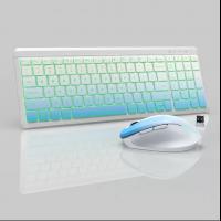 2.4G wireless Bluetooth dual-mode rechargeable keyboard mouse RGB backlight silent office keyboard set 