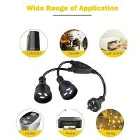 Power-Cables-Power-Extension-Cord-3-Pin-1-to-2-Double-Socket-35cm-10A-2500W-Type-Plug-Wire-Cable-Black-5