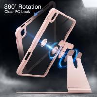 iPad-Accessories-Rotating-Case-for-iPad-A16-11th-10th-Generation-2025-2022-with-Pencil-Holder-360-Degree-Rotation-Protective-Stand-Cover-Clear-Back-Pink-4