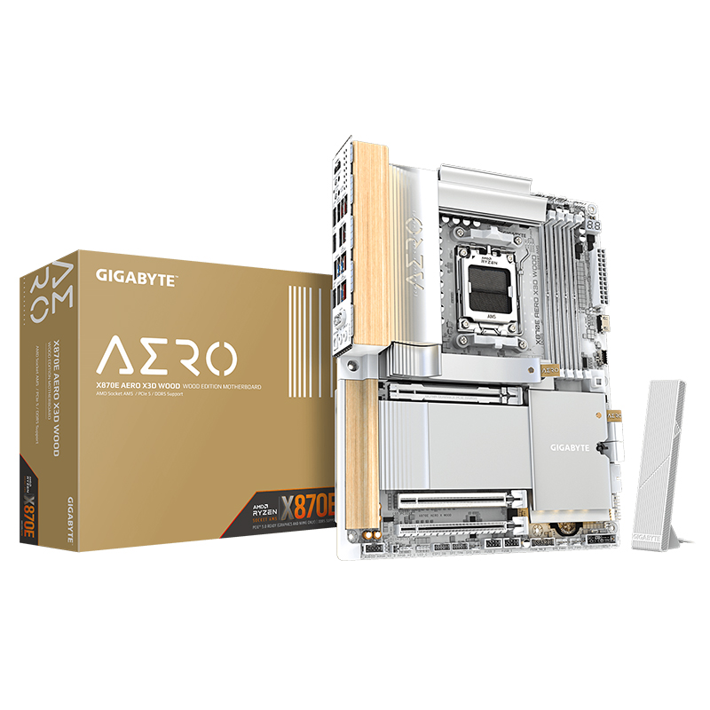 Gigabyte X870E Aero X3D Wood AM5 ATX Motherboard (X870E AERO X3D WOOD)