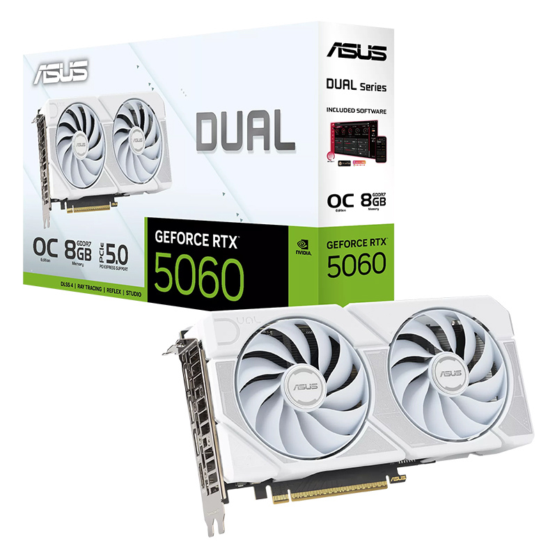 Asus Dual GeForce RTX 5060 White OC 8G Graphics Card ( DUAL-RTX5060-O8G-WHITE)